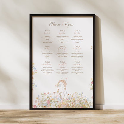 Sitzplan Hochzeit Porträt 60 x 90 cm Liebeselend foto N° 1
