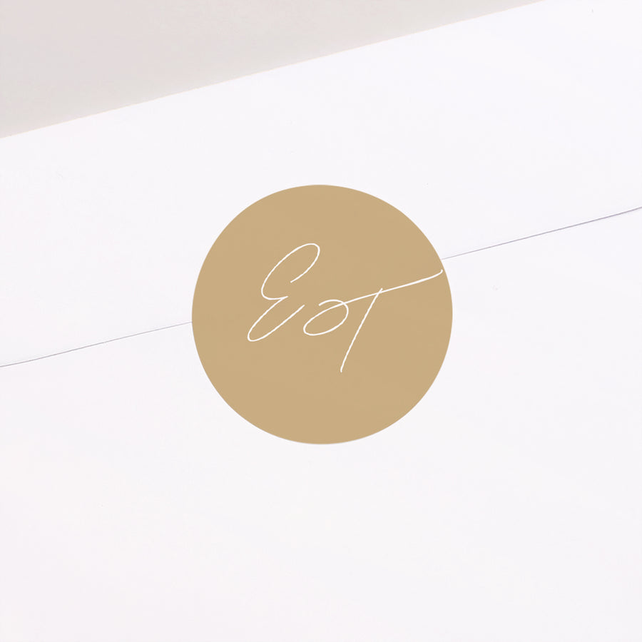 Sticker Hochzeit Rund goldenes Laub II foto