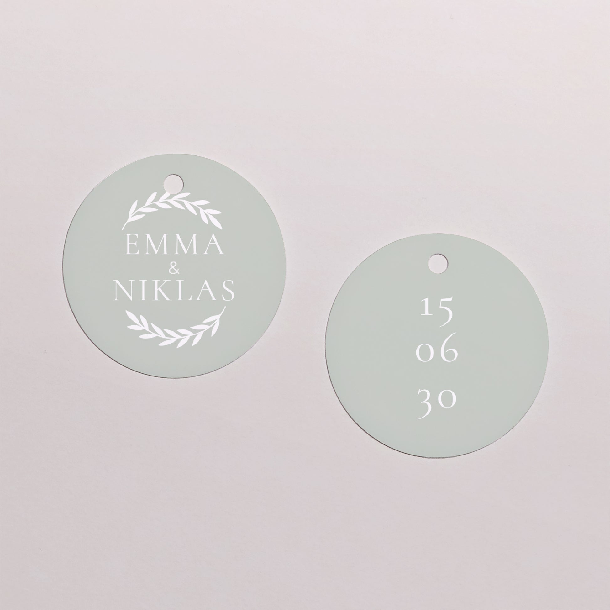 Geschenkbox Hochzeit Kugel mit runder Etikette Classico foto N° 3