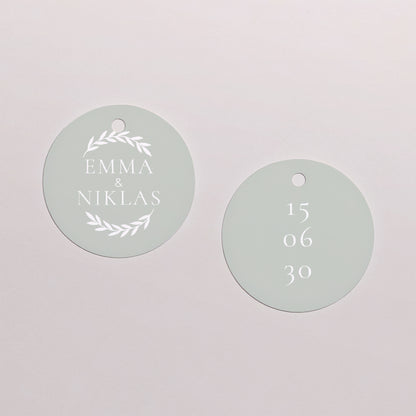 Geschenkbox Hochzeit Kugel mit runder Etikette Classico foto N° 3