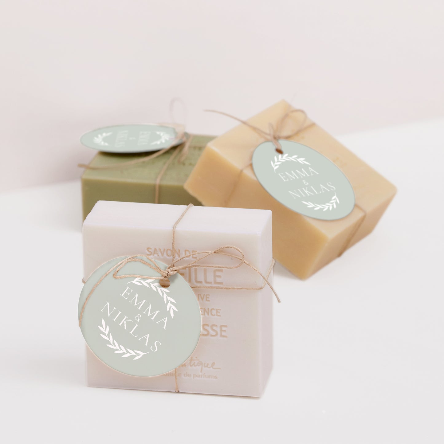 Vorgelochtes Etikett Hochzeit Runde Classico foto N° 2