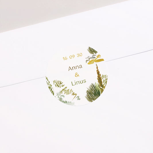 Sticker Hochzeit Rund Unterwegs foto