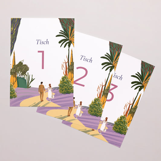 Tischnummern Hochzeit Rechteck Flaneure foto