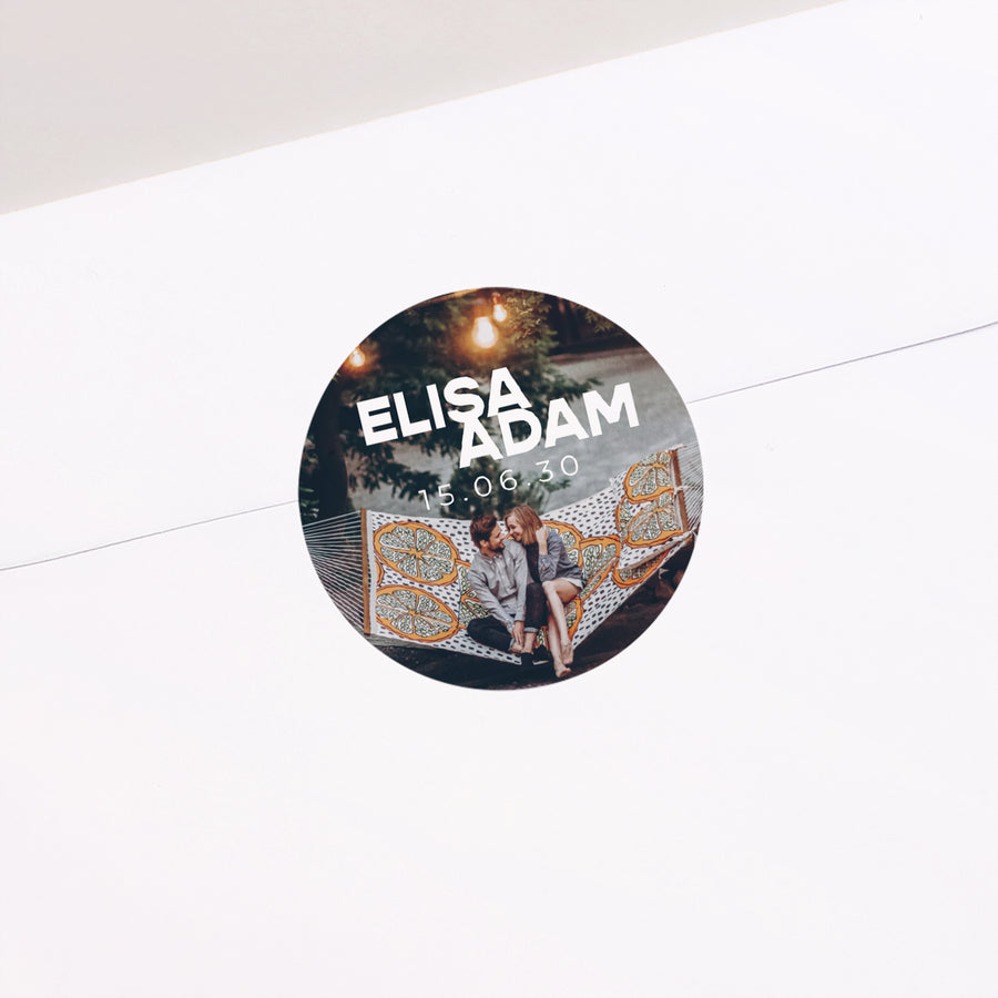 Sticker Hochzeit Rund Vinyl der Liebe foto