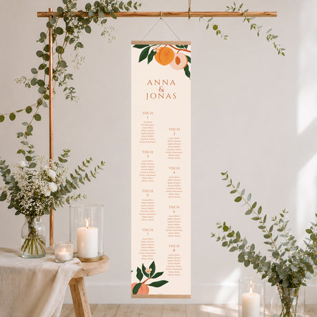 Sitzplan Hochzeit Papier Unter den Aprikosenbäumen