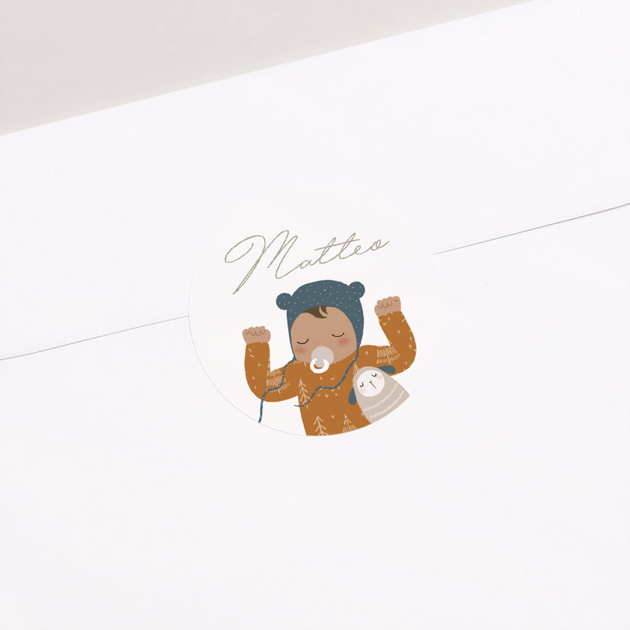 Sticker Geburt Rund Der schönste Baby - Junge foto