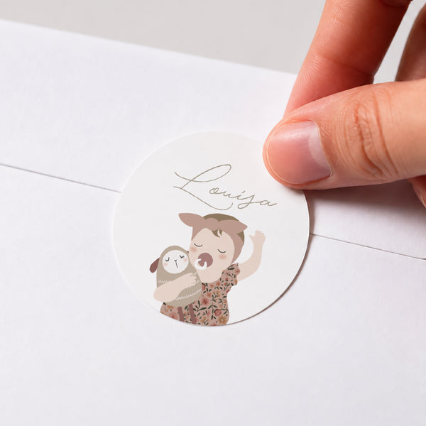 Sticker Geburt Rund Das schönste Baby - Mädchen foto