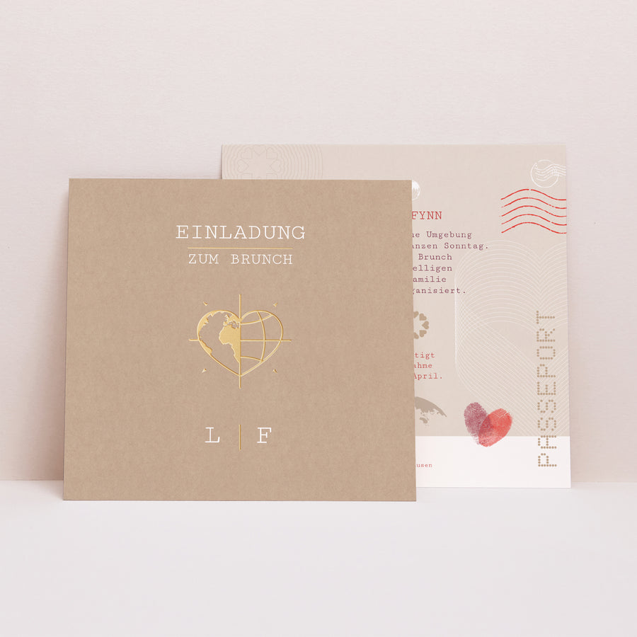 Einladungskarte Hochzeit Quadrat Heiratsausweis foto