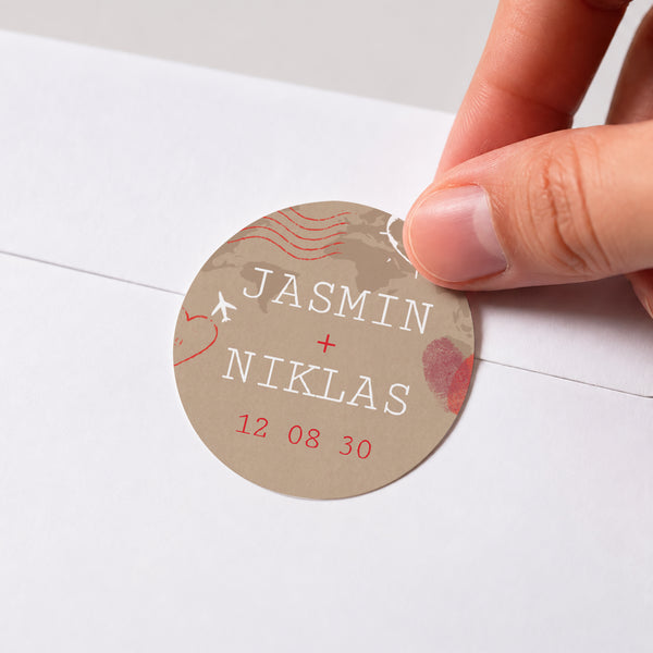 Sticker Hochzeit Rund Heiratsausweis foto