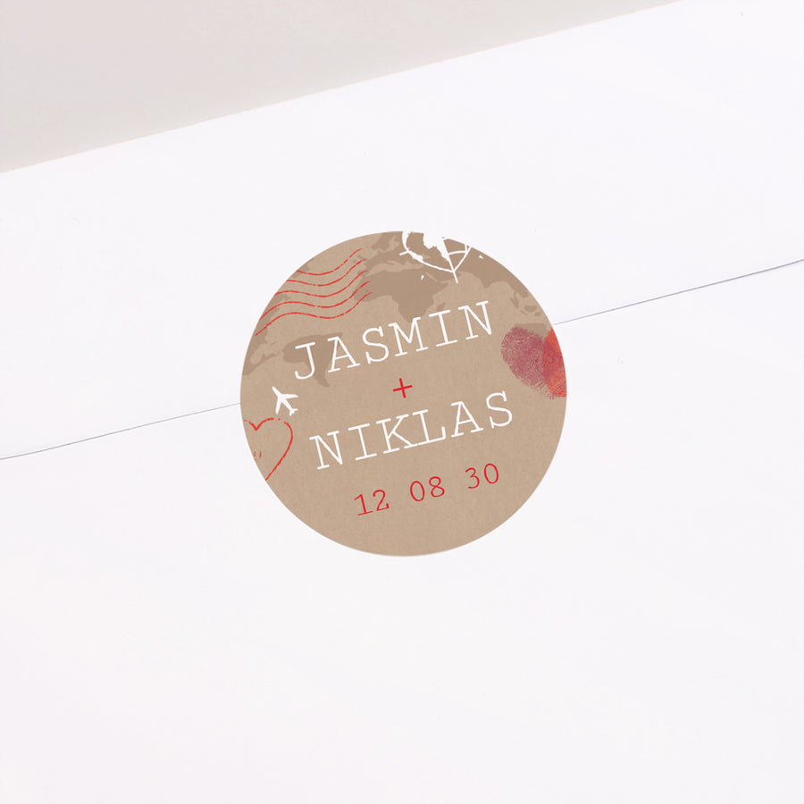 Sticker Hochzeit Rund Heiratsausweis foto
