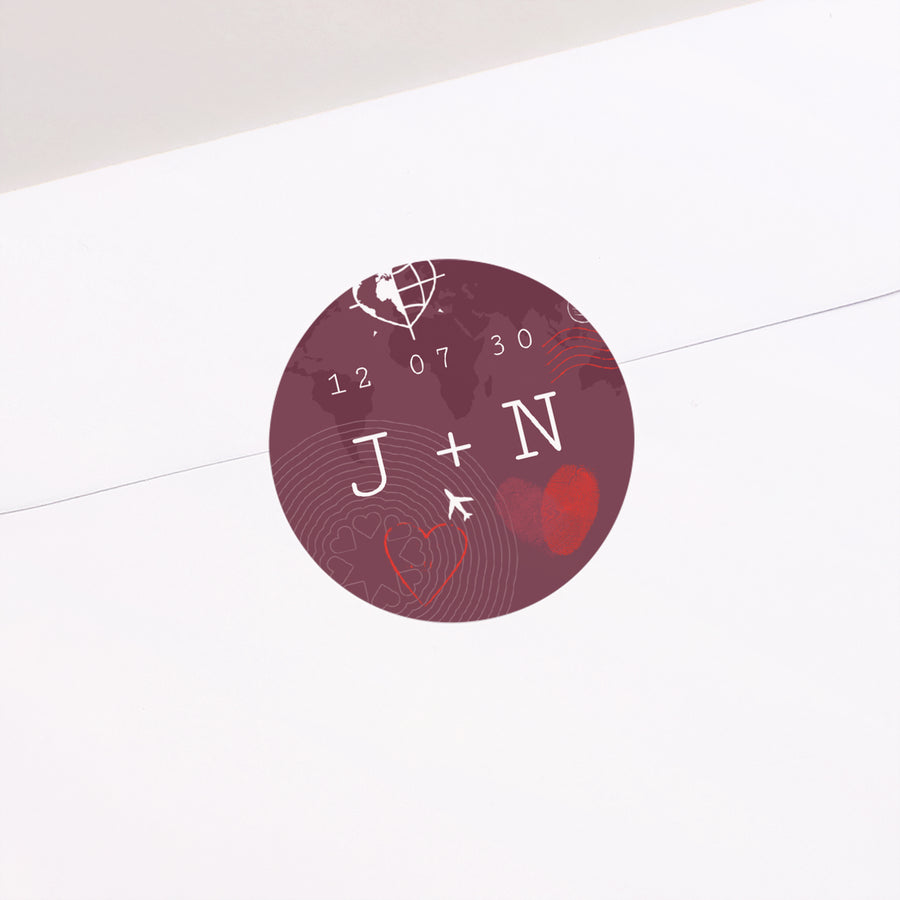 Sticker Hochzeit Rund Liebespass. foto