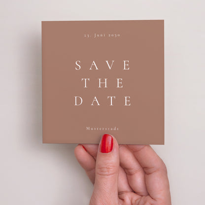 Save the date Karte Hochzeit Quadrat Mocha-Mousse foto N° 2