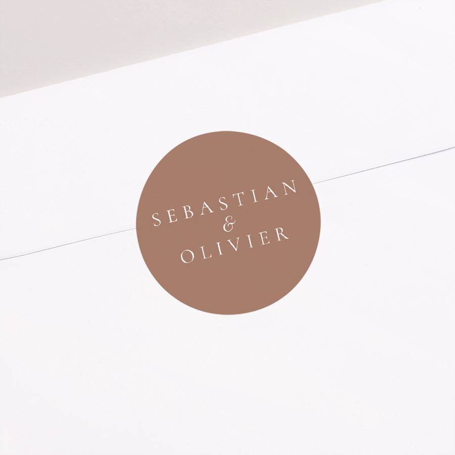 Sticker Hochzeit Rund Mocha-Mousse foto