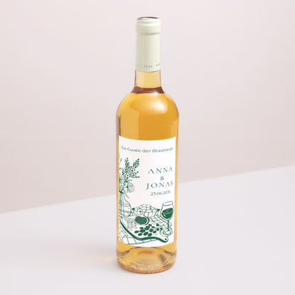 Flaschenetikett Hochzeit Porträt Willkommen an unserem Tisch. foto N° 1