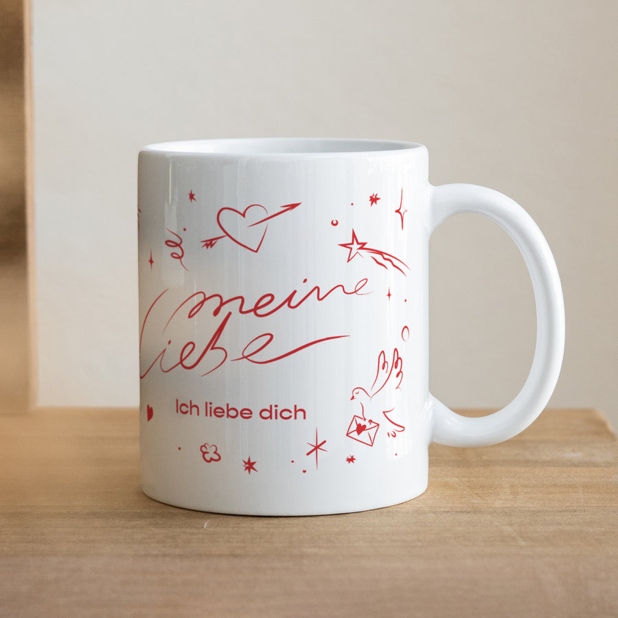 Tasse Objekte Weiß Liebeszeichnungen foto