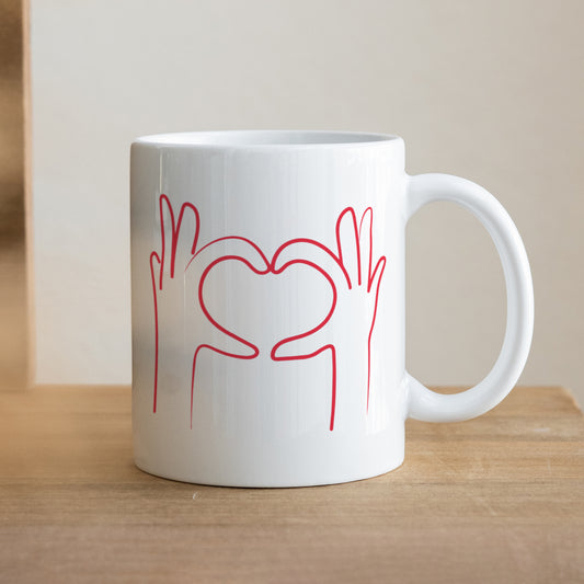 Tasse Objekte Weiß Hände der Liebe foto