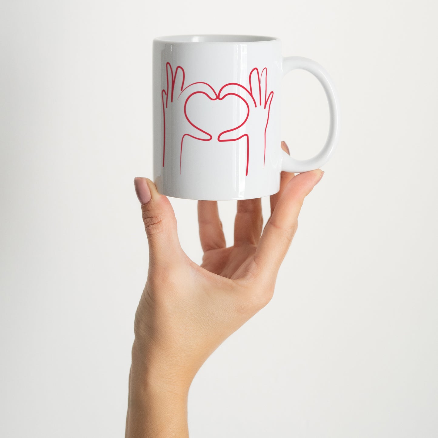 Tasse Objekte Weiß Hände der Liebe foto N° 2