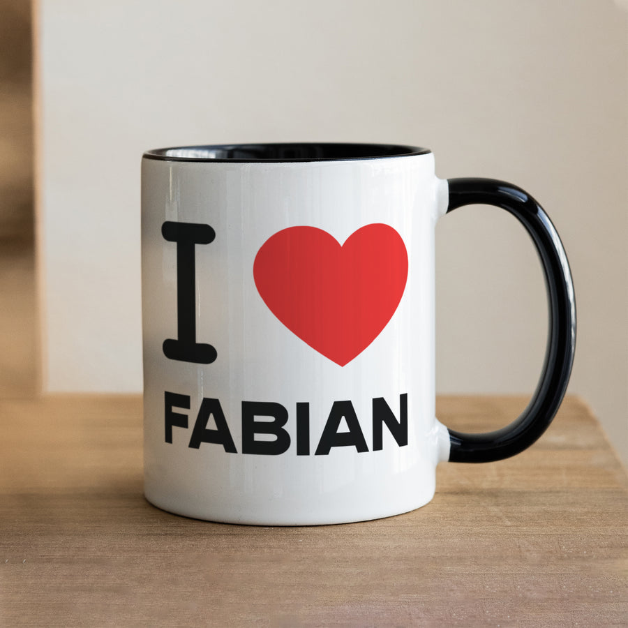 Tasse Objekte Schwarz Ich liebe... foto