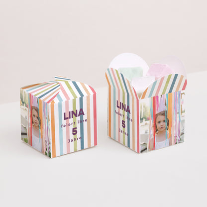 Geschenkbox Kindergeburtstag Schmetterlingsöffnung Rainbow of colour foto N° 2