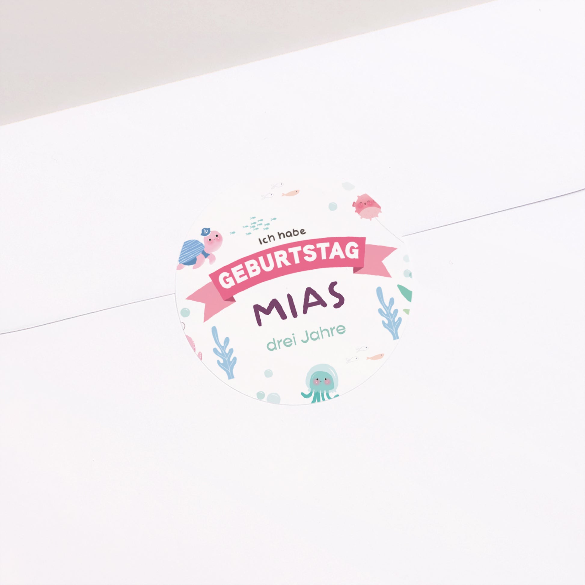 Sticker Kindergeburtstag Rund Die kleine Meerjungfrau foto N° 2