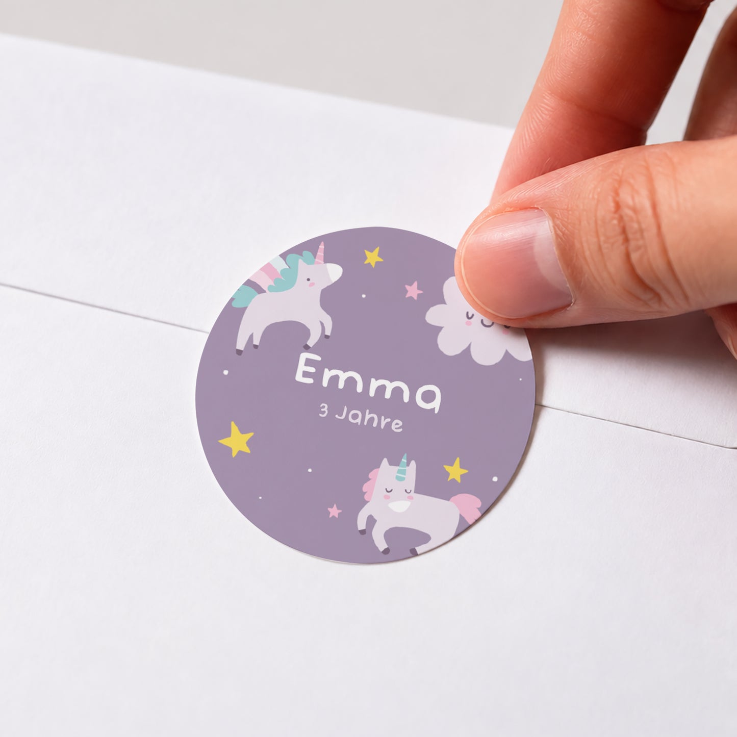Sticker Kindergeburtstag Rund Mein Einhorn foto N° 1