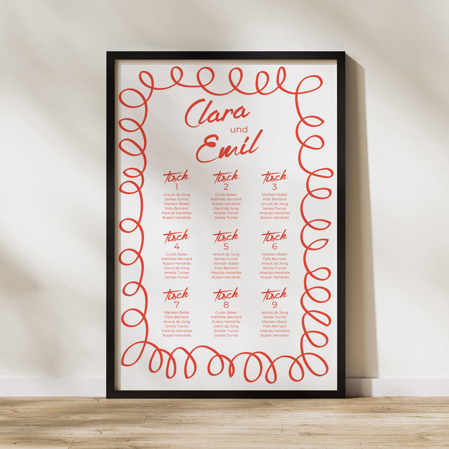 Sitzplan Hochzeit Porträt 60 x 90 cm La Dolce Vita foto