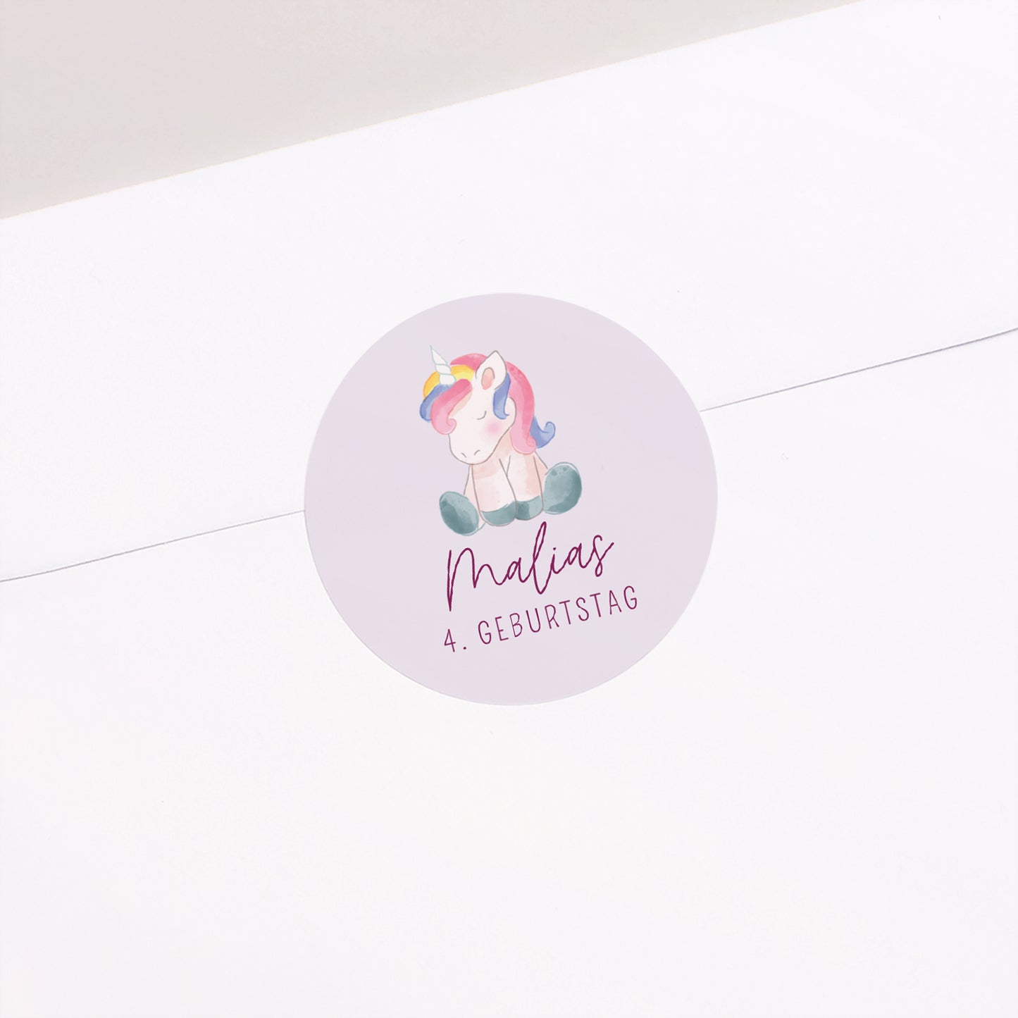 Sticker Kindergeburtstag Rund Einhorn-Donuts foto N° 2