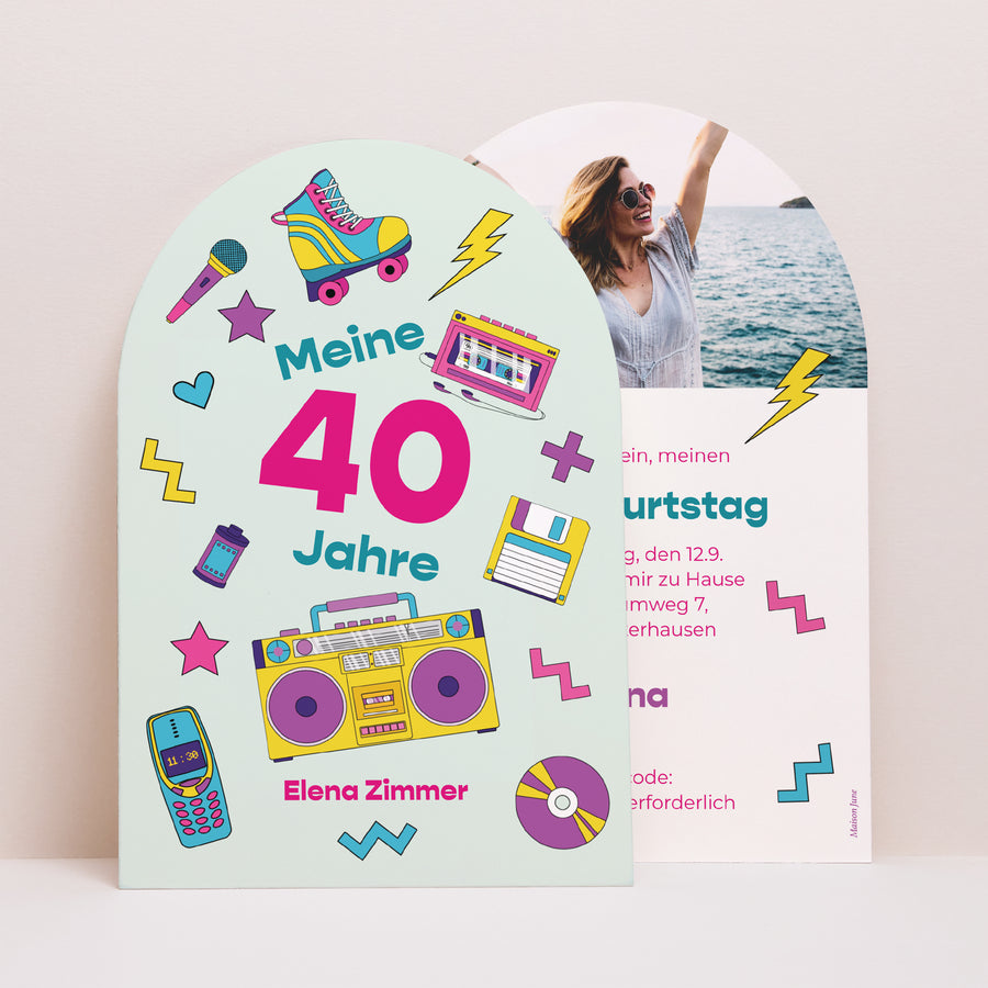Beilegekarte Geburtstag Erwachsener Arche Retro 90 foto