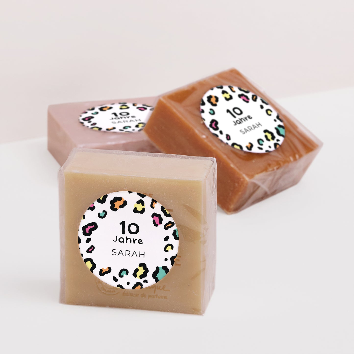 Sticker Kindergeburtstag Rund Buntleopard foto N° 2