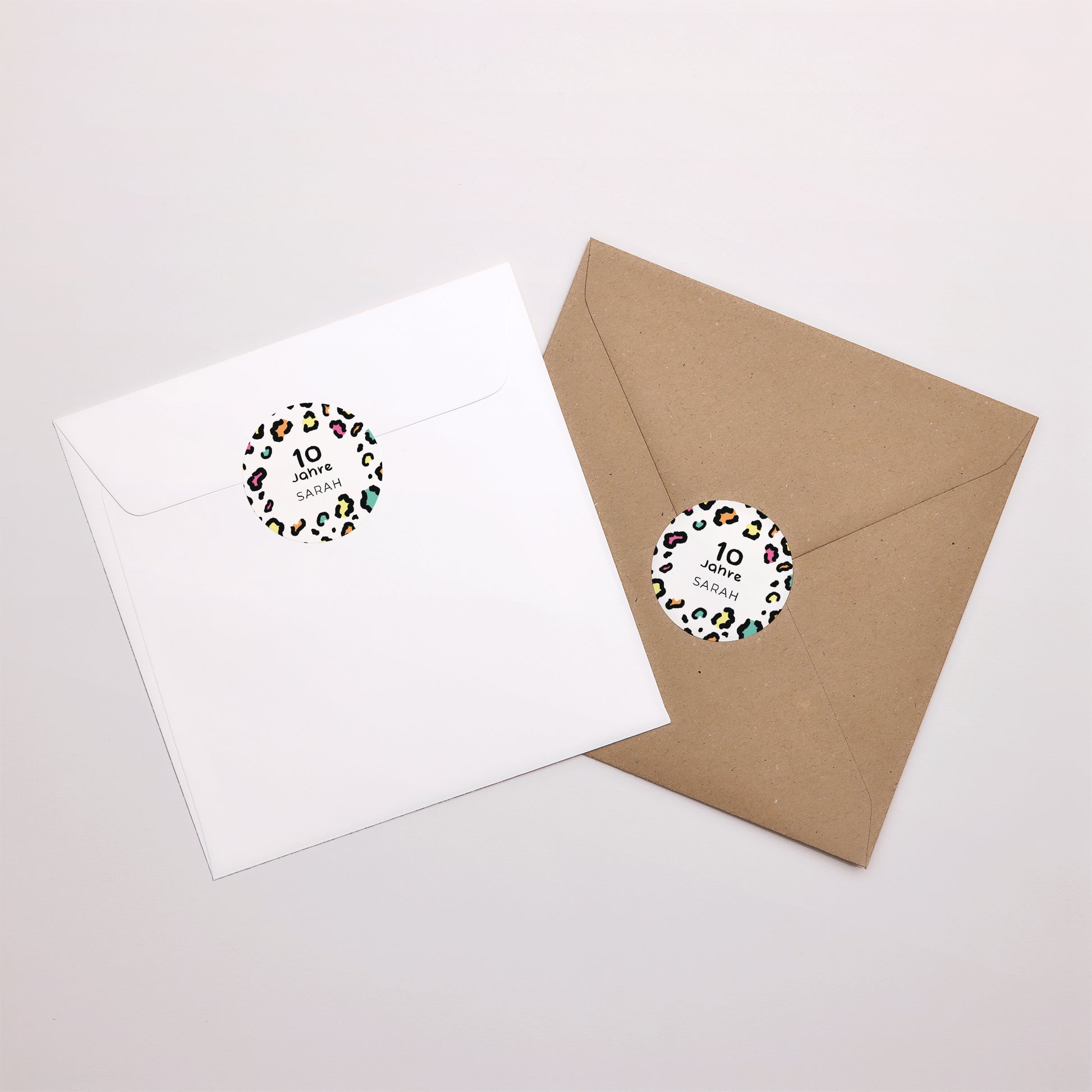 Sticker Kindergeburtstag Rund Buntleopard foto N° 3