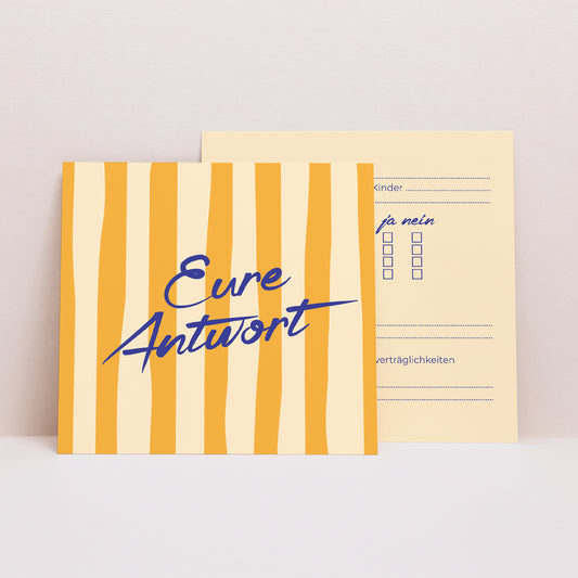 Antwortkarte Hochzeit Quadrat Wie ein Sommergefühl foto