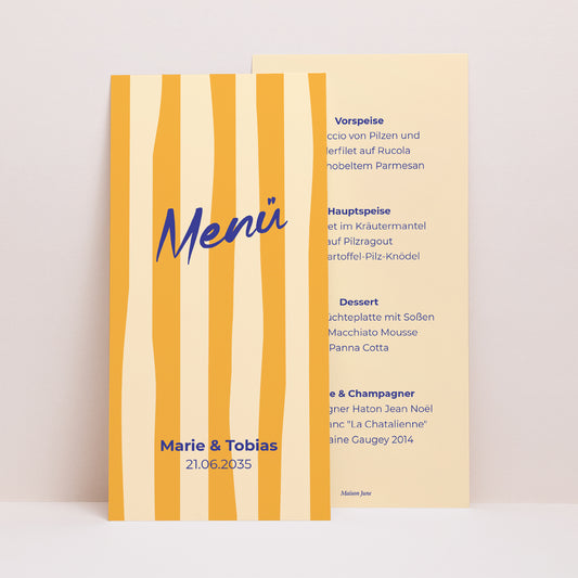 Menükarte Hochzeit Panoramatisches Porträt Wie ein Sommergefühl foto