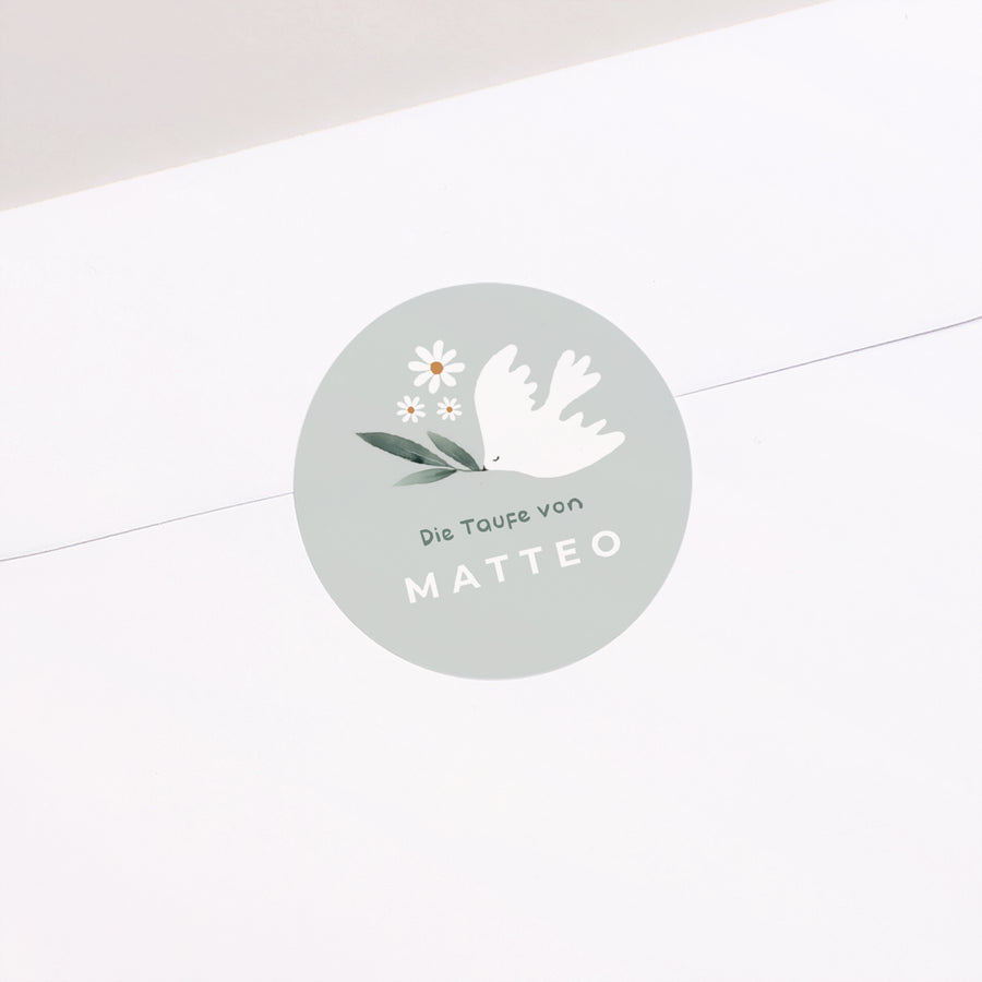 Sticker Taufe Rund Zarte Krone foto