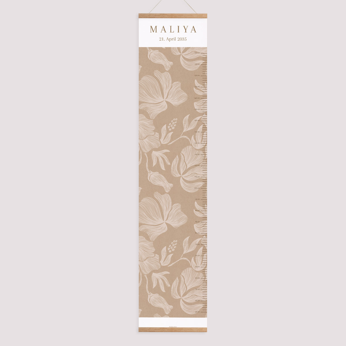 Kindermesslatte Geburt Papier Kraft Buntstift Blumen foto N° 1