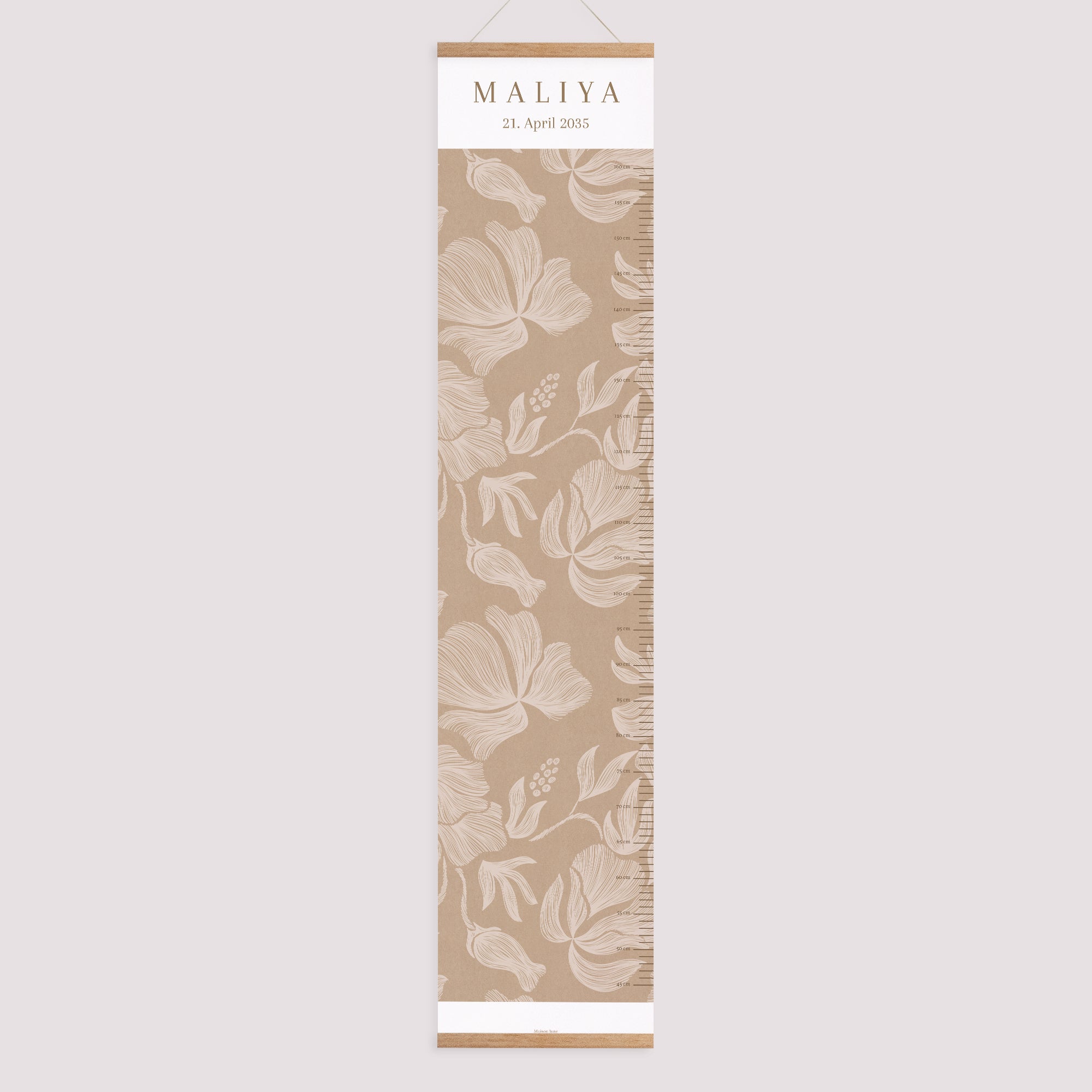 Kindermesslatte Geburt Papier Kraft Buntstift Blumen foto N° 1