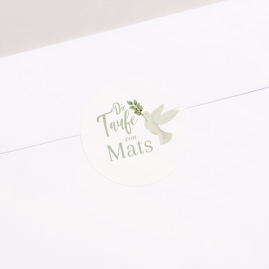 Sticker Taufe Rund Die Ankündigung der Taube foto