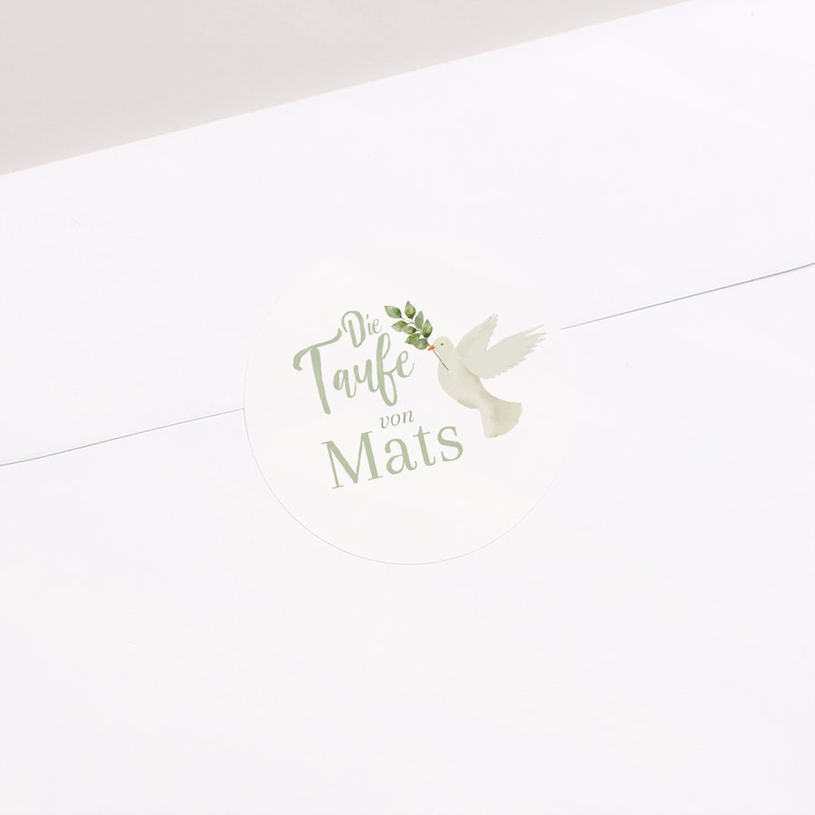 Sticker Taufe Rund Die Ankündigung der Taube foto