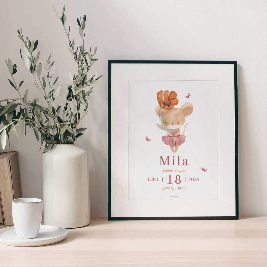 Poster Geburt Porträt Lilli die Maus foto