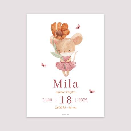 Poster Geburt Porträt Lilli die Maus