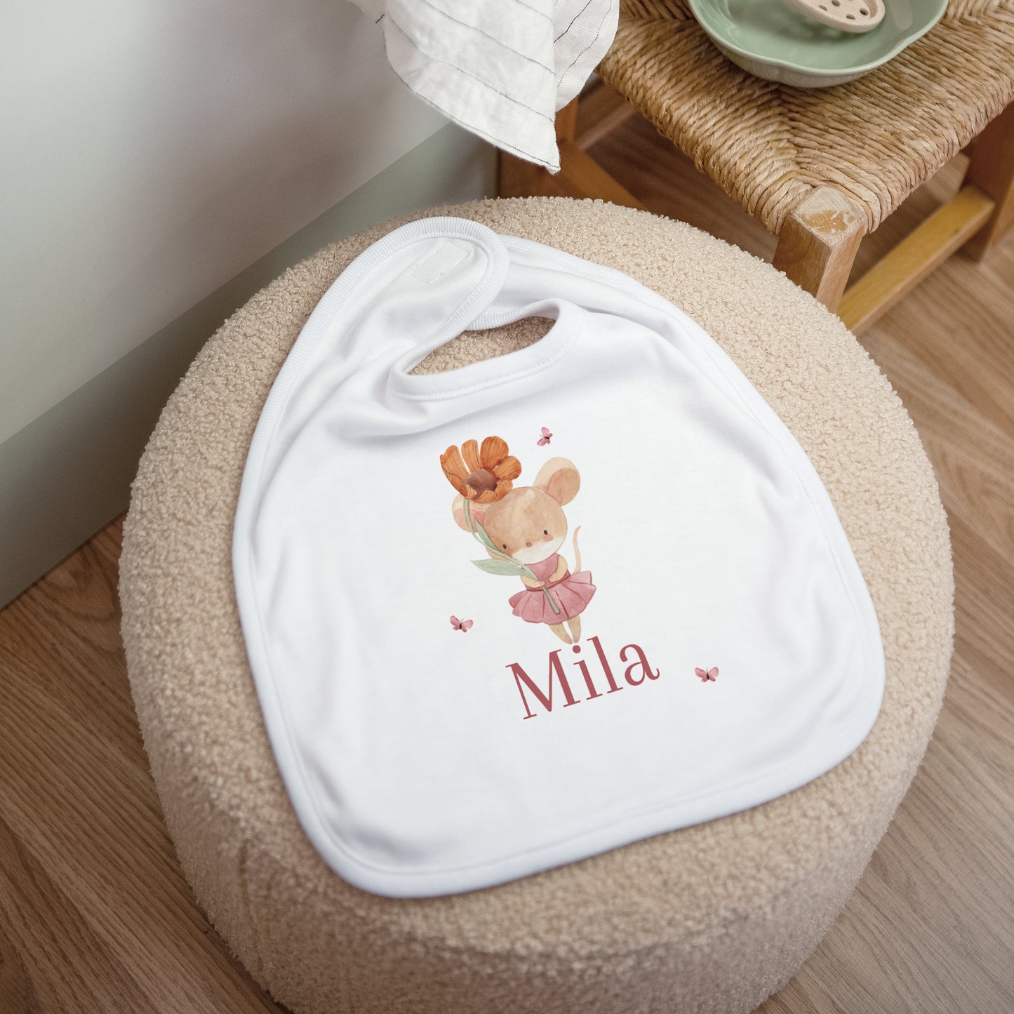 Kinderlätzchen Geburt Stoff Lilli die Maus foto N° 1