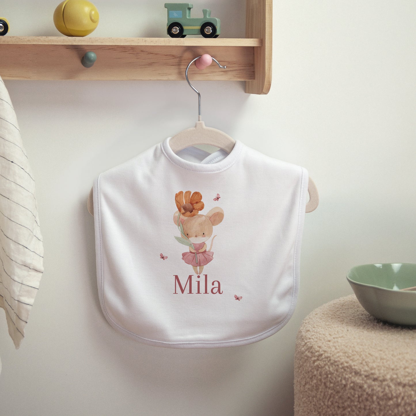 Kinderlätzchen Geburt Stoff Lilli die Maus foto N° 2