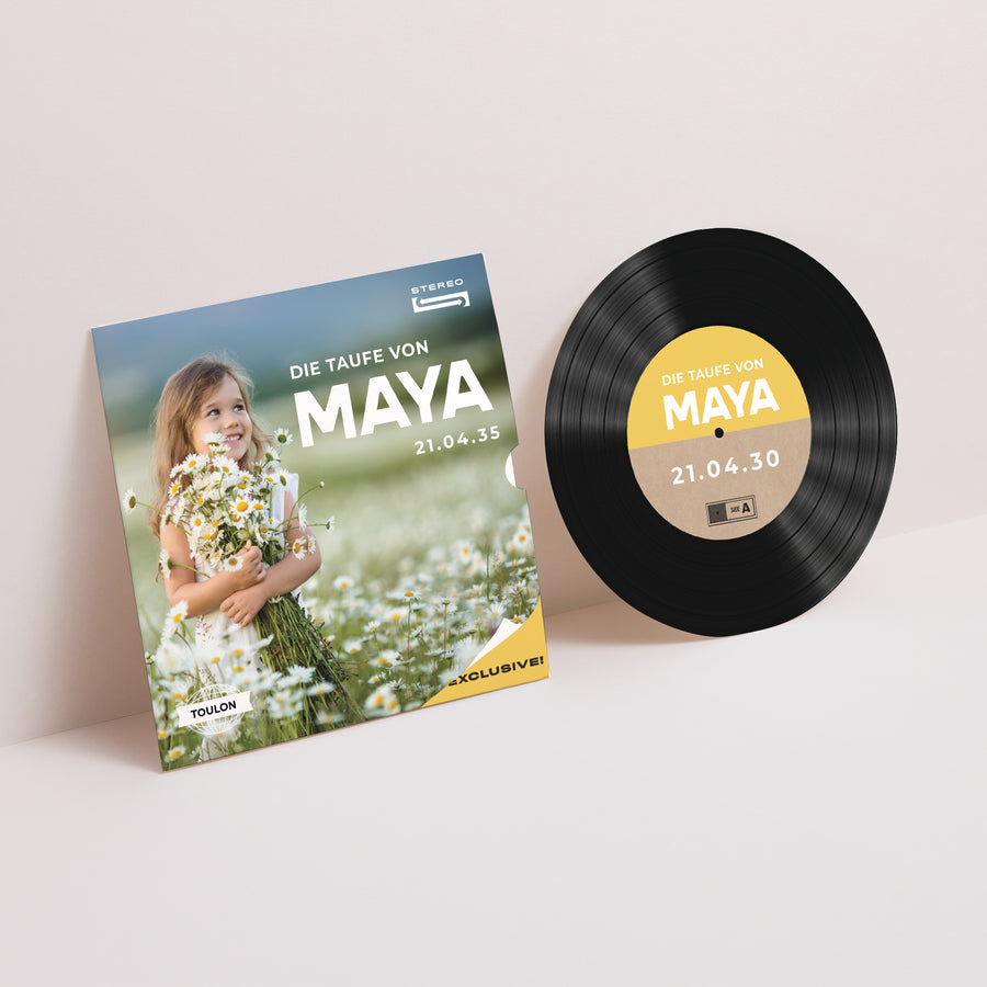 Taufeinladung Schallplattenhülle Vinyl der Hoffnung foto