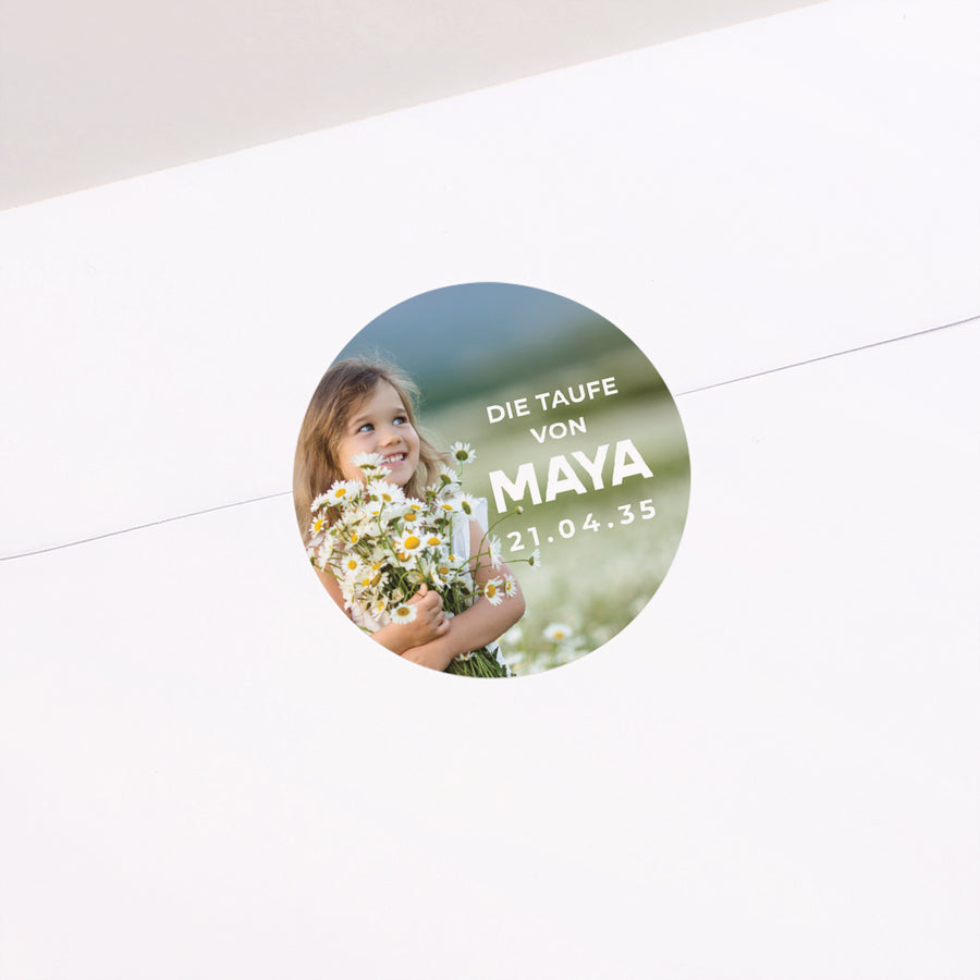 Sticker Taufe Rund Vinyl der Hoffnung foto