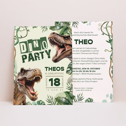 Beilegekarte Kindergeburtstag Dino-Party foto N° 1