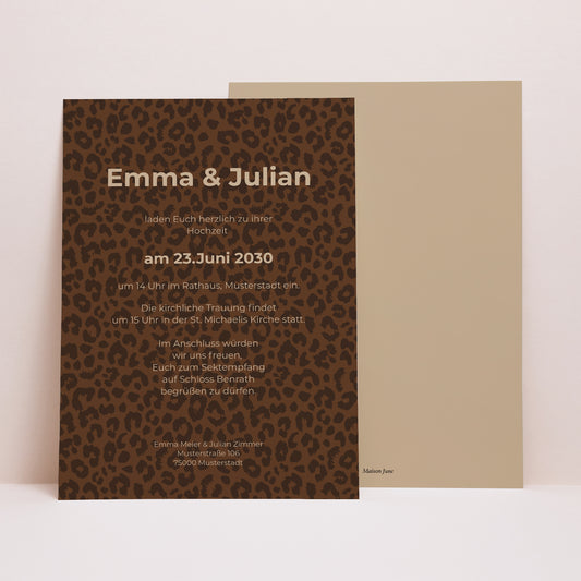 Hochzeitseinladung Porträt Jungle Glam foto