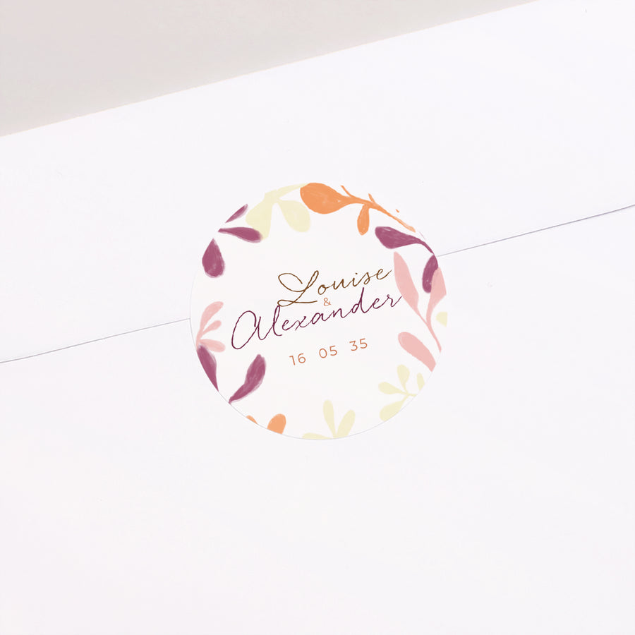 Sticker Hochzeit Rund Liebeswahnsinn foto