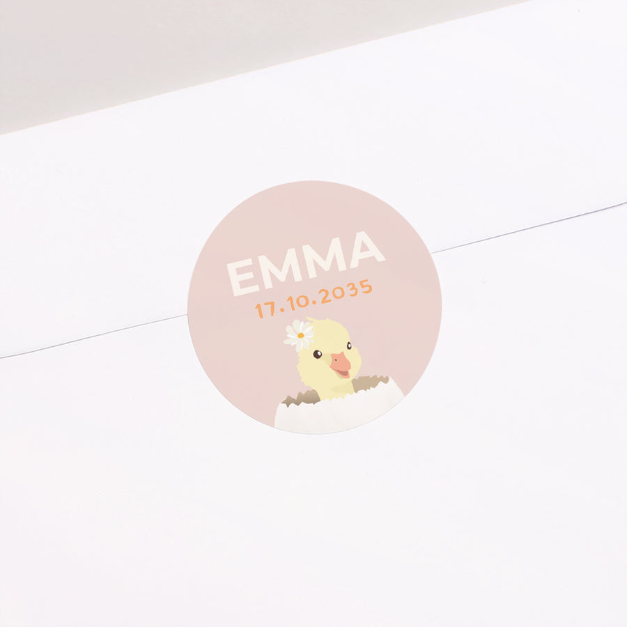 Sticker Geburt Rund Schlupf foto