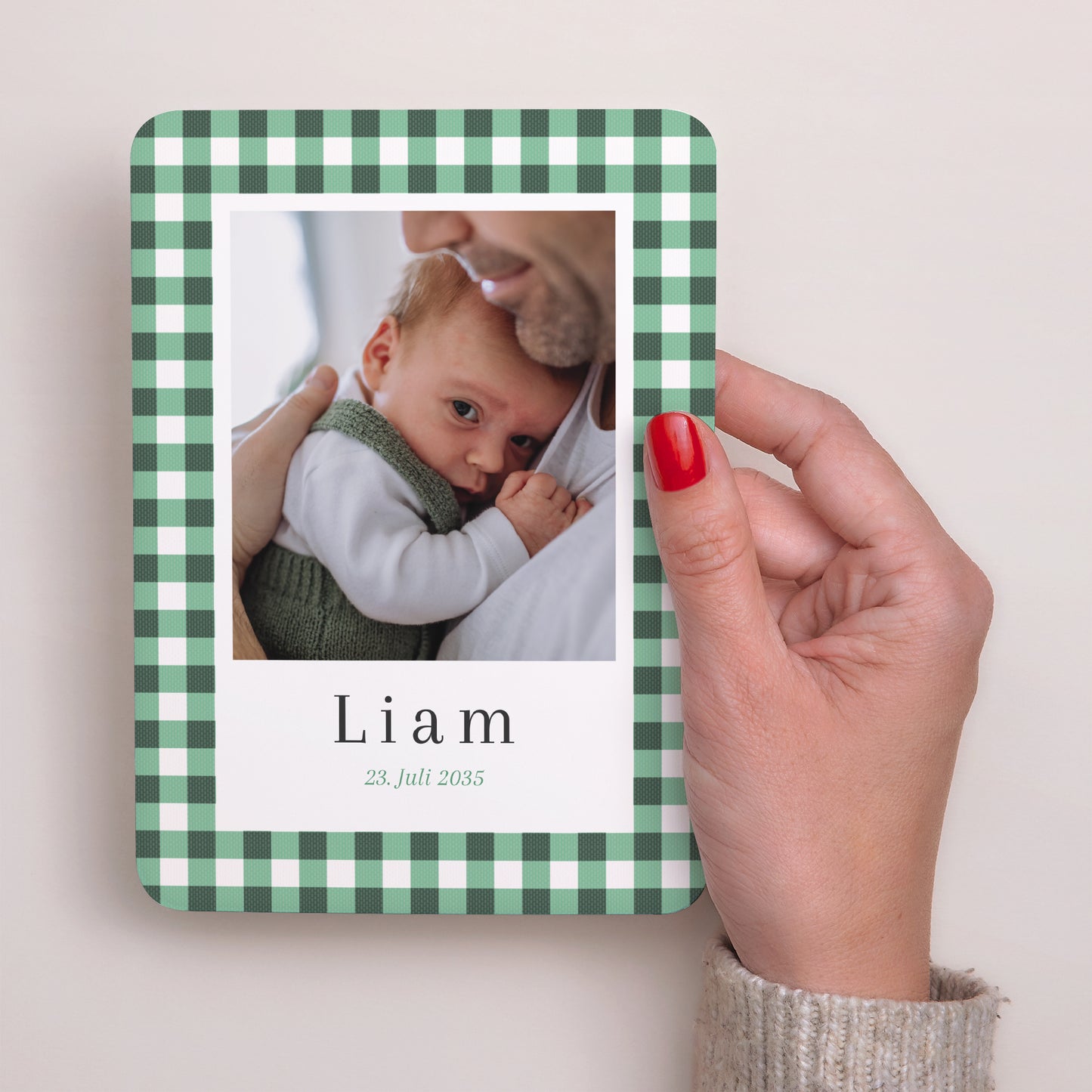 Geburtskarte Porträt, abgerundete Kanten Lebensmosaik foto N° 2