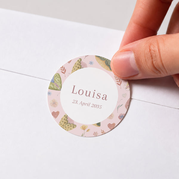 Sticker Geburt Rund Ein Herzschlag der Liebe foto