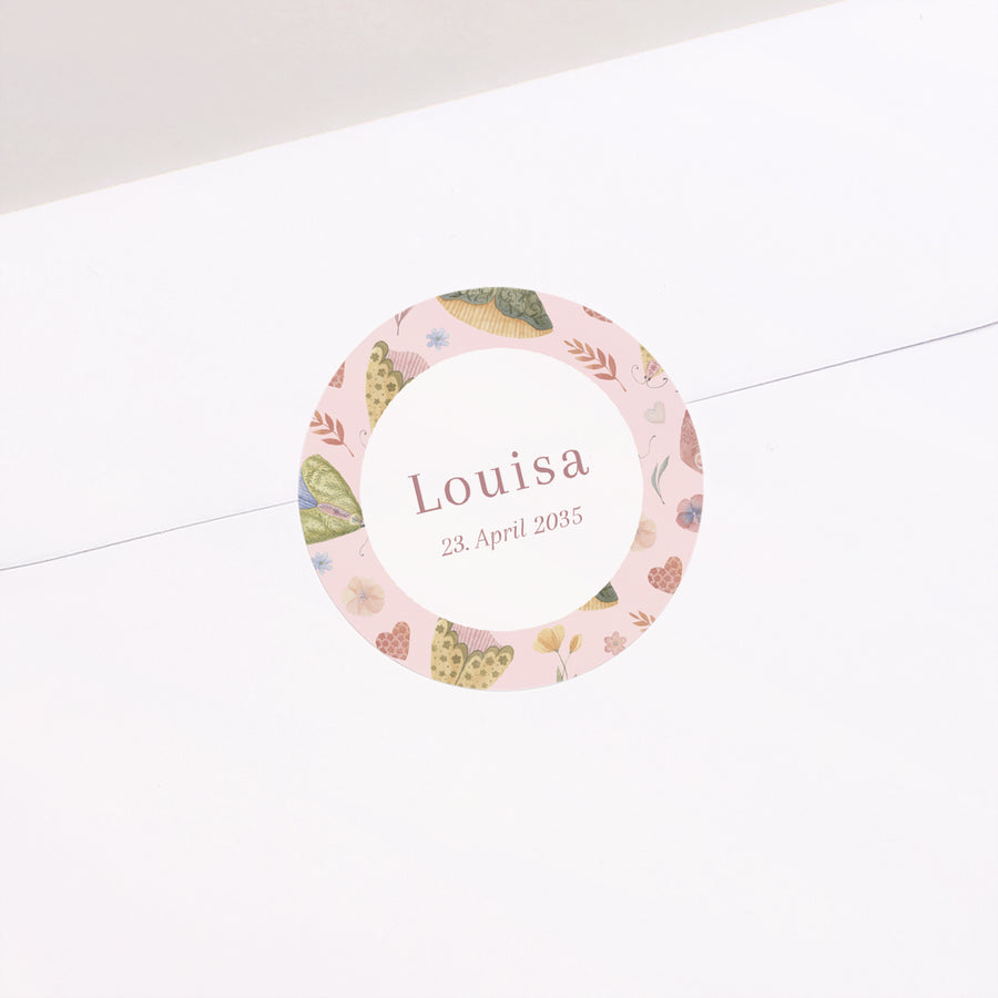 Sticker Geburt Rund Ein Herzschlag der Liebe foto